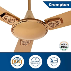 Crompton New Aura Designer Anti Dust Ceiling Fan | 3D | Duratech Technology | Lotus Birken | 1200 mm | 48 inch