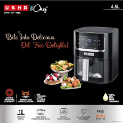 Usha iChef Smart Air Fryer | 4.5 L | Black