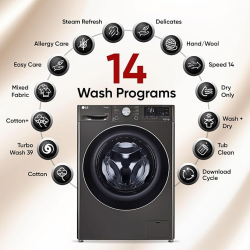 LG |  FHD1107STB | 11 kg Wash | 7 kg Dryer | 5 Star | Fully Automatic Front Load Washer Dryer Combo | Black