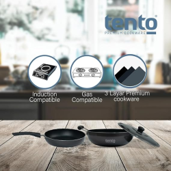 Tento | 4 -Piece | Non-Stick Cookware Set | Black