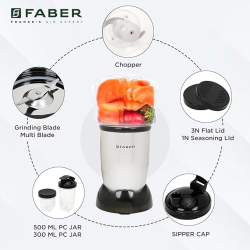 Faber 3-In-1 Sportz Blender | Chopping Jar, Smoothie & Grinding Jar