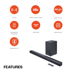 JBL Cinema SB590 Soundbar | Deep Bass | Dolby Atmos | 3.1 Channel | JBLSB590BLKIN RS