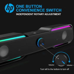 hp DHE-6002 Wired Speaker | 6 W | 3.5mm aux connectivity | Black