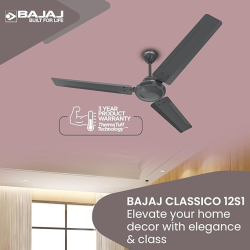 Bajaj Classico Pro Ceiling Fan | 1200 mm | Coal Mine Grey