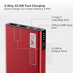 boAt Energyshroom Powerbank | 10000 mAh | Martian Red | PB300