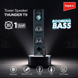 Impex Thunder T9 Tower speaker | 60 W | Remote Control | ‎Black