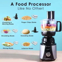 WONDERCHEF Galaxy Food Processor | 750 W | Juicer Mixer Grinder | 4 Jars | Black