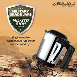 Bajaj Military Series Finesse Mixer Grinder | 750W | Midnight Black