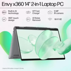 HP ENVY AI PC Intel Core Ultra 5 125U  | 16 GB | 512 GB SSD Thin and Light Laptop  | 14 inch |  Meteor Silver | 14-fc0105TU