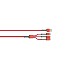 Salpido Braided 3 in 1 Data Cable | Red | SDC-39