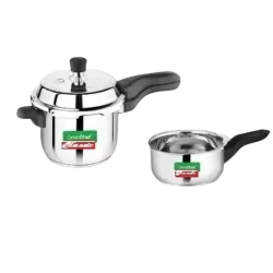 GREENCHEF CLASSIC 2 IN 1 | COMBI WITH SINGLE LID SS(3+2L) | PRESSURE COOKER