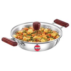 Hawkins Deep Fry Pan | 2.5 Litre | Triply Stainless Steel Kadai | Flat Bottom Induction Kadhai | Silver |  SSD25G