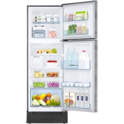 SAMSUNG 244 L Frost Free Double Door 3 Star Convertible Refrigerator with Base Drawer with Curd Maestro  | RT28T3C23NV/HL | Inox Wave