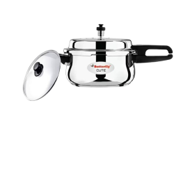 Butterfly Present Stainless steel cute 2.0 liter cooker with extra glass Lid 2 ltr Induction Bottom Pressure Cooker