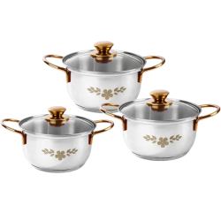 WONDERCHEF Gold Stanton Pack of 3 Cook and Serve Casserole Set