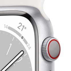 Apple Watch Series 8 Sports Band | 41 mm | Retina LTPO /OLED Display | Silver Aluminium