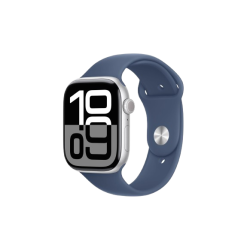 Apple Watch Series 10 | GPS | 42mm | S/M | Silver Aluminium with Denim Sport Band | Denim Strap | MWWA3HN/A