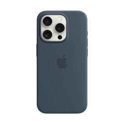 Apple iPhone 15 Pro Case | Silicone with MagSafe |  Storm Blue