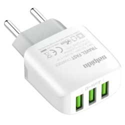 Salpido 17 W 3.4 A Multiport Mobile Charger with Detachable Cable | White