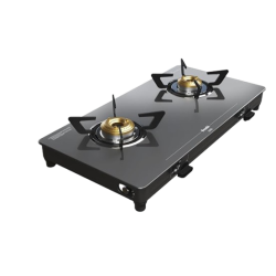 Preethi Luxe Glass Top Gas Stove | With Driptray Less Infinity Design | Black