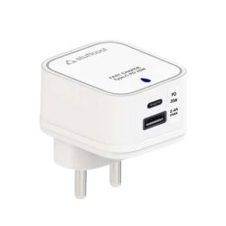 Stuffcool Celox Plus Type C Wall Charger PD 20W+USB-A 2.4-32W | White