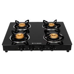 FABER Star 4BB BK Gas Stove | 4 Burner | Black