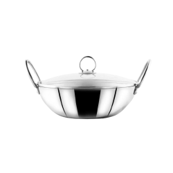 Blueberry’s Stainless Steel Kadai With Glass Lid