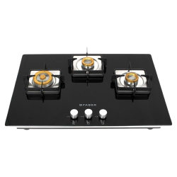 Faber HTG 753 CRS BR CI Glass Top Automatic Hob | 3 Burners