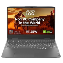 Lenovo Gaming Laptop | 82XT004JIN | LOQ AI Powered AMD Ryzen 7 7840HS | 15.6" |16GB | 512GB SSD | Win 11 | NVIDIA RTX 4050 | 6GB | Storm Grey