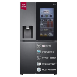 LG 635 Litres 3 Star Frost Free Side by Side Refrigerator with Smart Diagnosis | GL-X257AMCX |  Matt Black