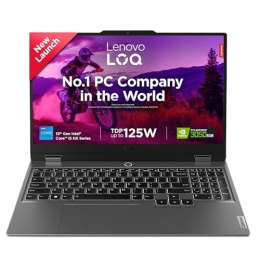 Lenovo LOQ Gaming Laptop | Intel Core i5 12th Gen 12450HX | 16GB | 512GB SSD | NVIDIA RTX 3050 | Grey | 83GS003NIN