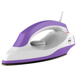 BPL Dry Iron | Adjustable Temperature Setting Heating Up Light Cool Touch Plastic Body | 1000 W | Purple White | BDIS0041