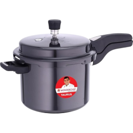 Wonderchef Taurus Hard Anodized Outer Lid Pressure Cooker | 5L | SS Lid | Black