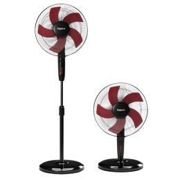 Impex Impulse Table pedestal 2 in 1 convertible fan | 400 mm | Red and Black