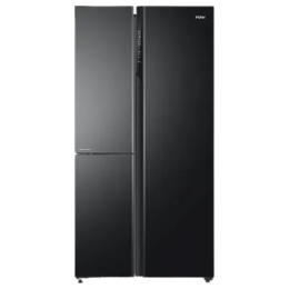 Haier 598 L Side by Side Refrigerator | 3 Star | Frost Free | Black Glass | HRT-683KGU1