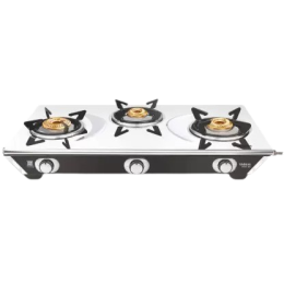 Vidiem VIVA SS PRO Stainless Steel Manual Gas Stove | 3 Burners