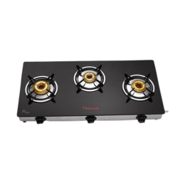 Butterfly Radiant Jumbo Glass Top Gas Stove | 3 Burner | Black