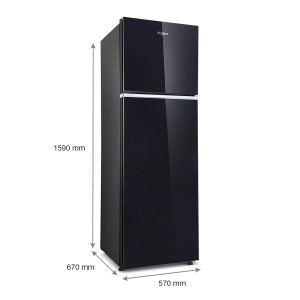 Whirlpool Frost Free Double Door Refrigerator | 265 L | 2 Star | Crystal Black | NEOFRESH GD PRM 278