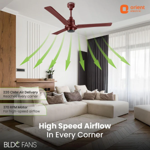 Orient Electric EcoTech Supreme Ceiling Fan | BLDC Motor | 3 Blade | 5 Star | 1200 mm | Brown