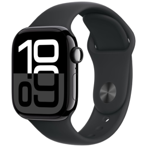 Apple Watch Series 10 | GPS | Cellular | 42 mm |  M/L| Jet Black Aluminium with Black Sport Band | Jet Black Strap