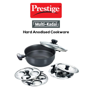 Prestige Hard Anodised Multi Kadai | 220mm | Standard Idli Maker |  30610