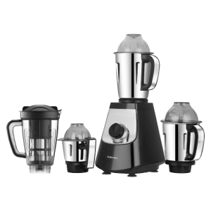 Bajaj Military Series Evoque Juicer Mixer Grinder | 1000 W | 4 Jars | Jet Black | 410630