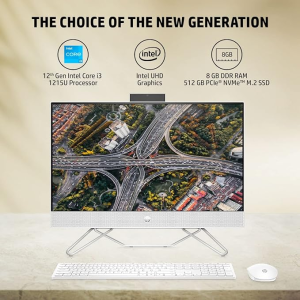 HP All-in-One PC | 12th Generation | Core i3 | 8 GB | 512 GB | Starry white | CB1901IN