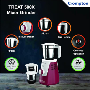 Crompton Treat 500X Mixer Grinder | 500 Watt | 3 Jars