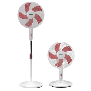 Impex Impulse Table pedestal 2 in 1 convertible fan | 400 mm | Red and White