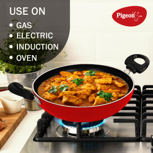 Pigeon Storm Aluminium Kadai | 200 IB | Red | SAP-14041