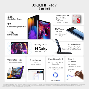 Xiaomi Pad 7 WiFi | 28.4 cm (11.2 inch) | 8 GB | 128 GB | Mirage Purple