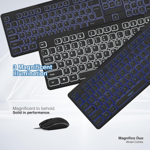 FINGERS Magnifico Duo Keyboard Mouse Combo | Jet Black