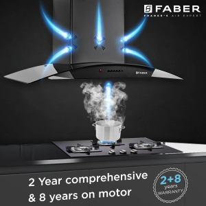 Faber Hood Ace Pro Wall Mounted Chimney | 3D | 90 cm | Black | HC PB FL BK