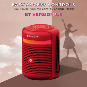 Lapcare Tiffin Portable BT Speaker | 10W | Red | LBS-300